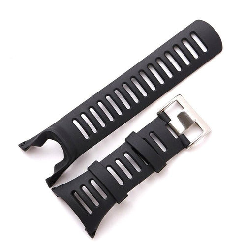 Black Buckle Replacement Silicone Watch Straps Compatible with the Suunto Ambit 1 2 3 NZ