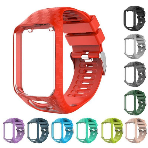 Peach Replacement Silicone Pattern Watch Straps Compatible with the TomTom Watch NZ