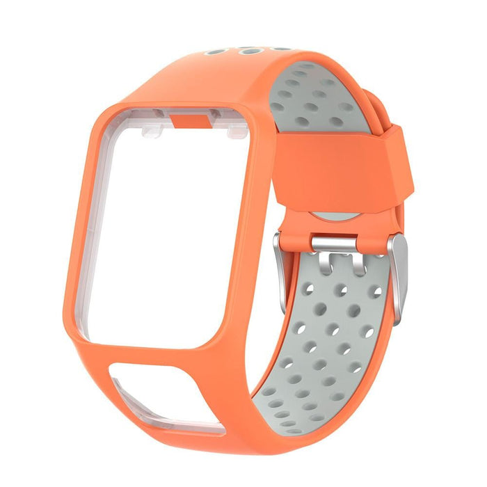 Pink and White Replacement Silicone Watch Sports Straps Compatible with the TomTom NZ