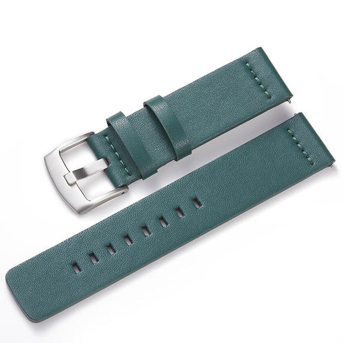 green-silver-buckle-ticwatch-pro-3-pro-3-ultra-watch-straps-nz-leather-watch-bands-aus