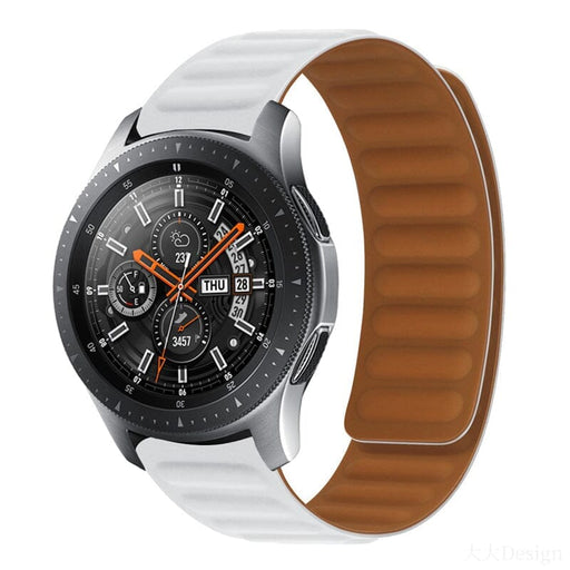 white-samsung-galaxy-watch-6-(40mm)-watch-straps-nz-magnetic-silicone-watch-bands-aus