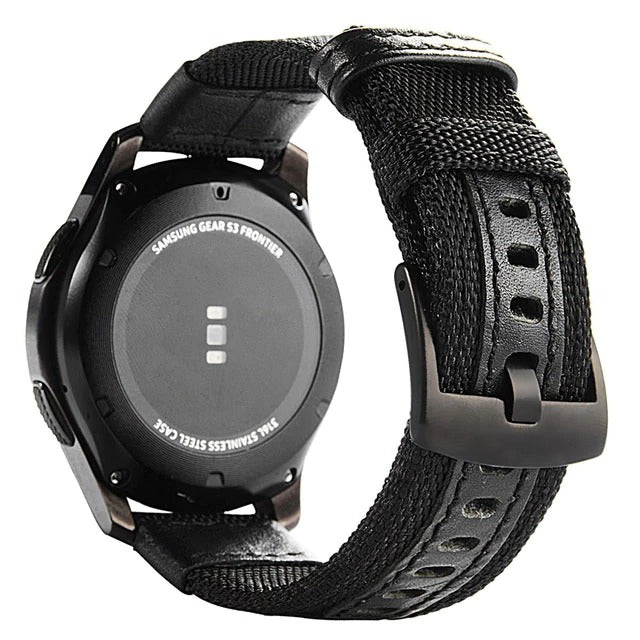black-garmin-quatix-6-watch-straps-nz-nylon-and-leather-watch-bands-aus