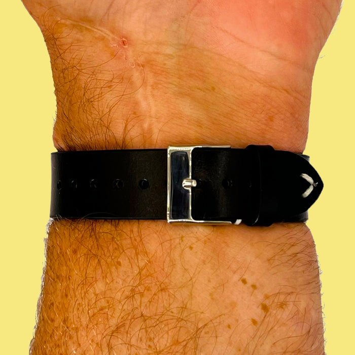 black-huawei-22mm-range-watch-straps-nz-vintage-leather-watch-bands-aus
